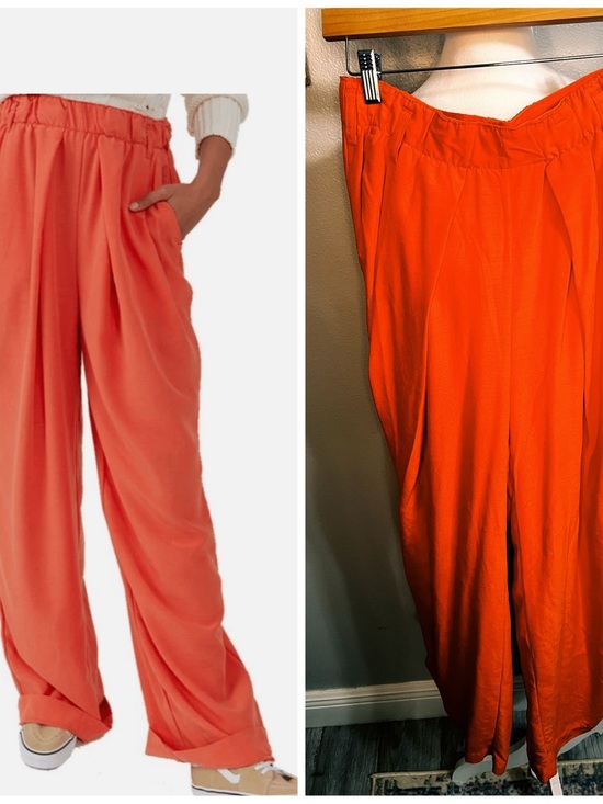 Free People Pants - Free People Nothin to Say pleated trouser rare small orange pockets